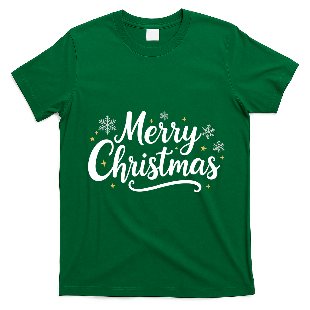 Classical Merry Christmas T-Shirt - Irish Green