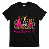Cowgirl Merry Christmas Y'all T-Shirt - Black