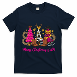 Cowgirl Merry Christmas Y'all T-Shirt - Navy Blue