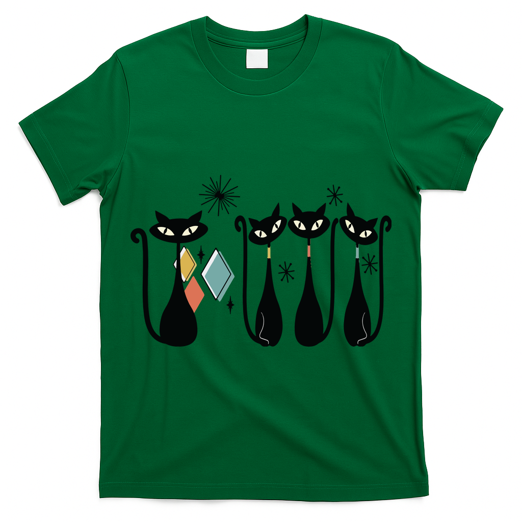 Cat Mid Century Cats 50s Cats Atomic Cats T-Shirt