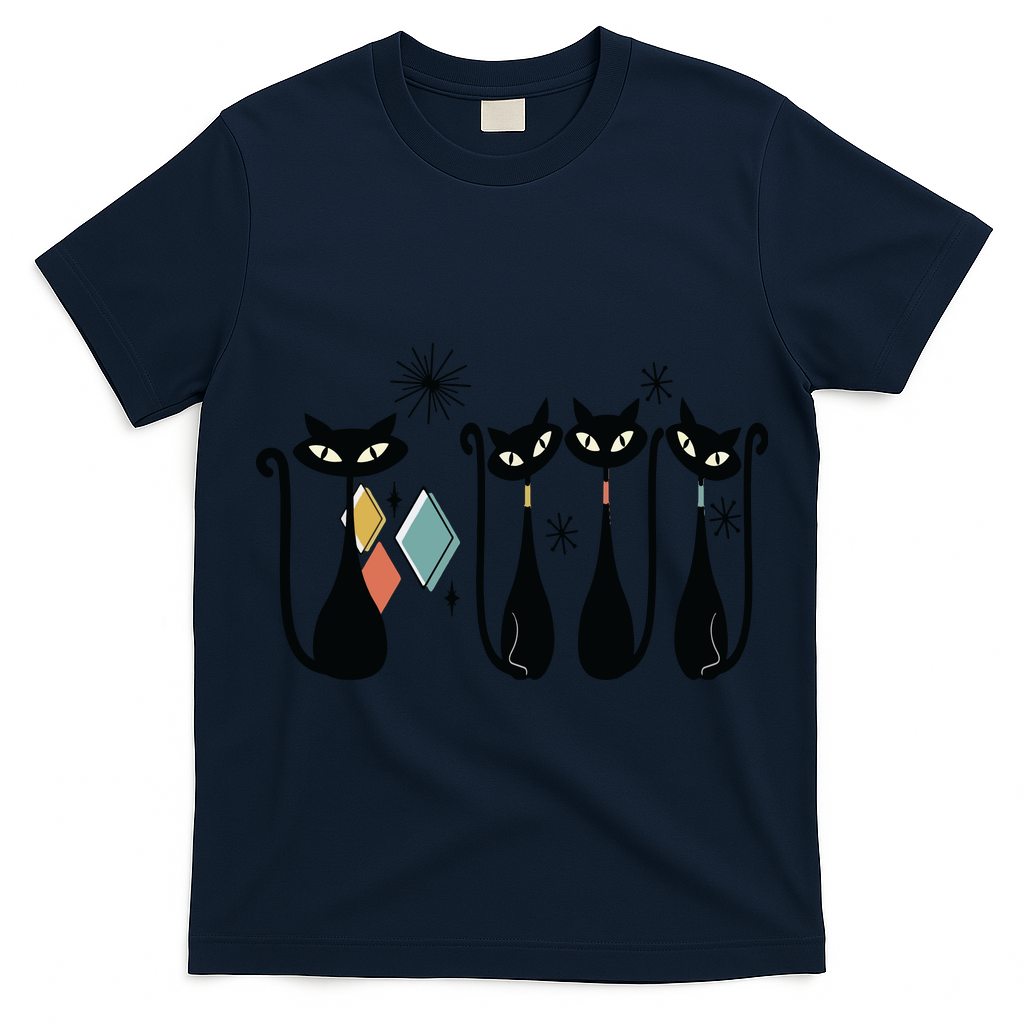 Cat Mid Century Cats 50s Cats Atomic Cats T-Shirt