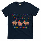 Capybara Merry Christmas Capy Holidays Capybara Christmas T-Shirt - Navy Blue