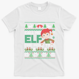 Call Me Elf One More Time Funny Bad Elf Christmas Ugly Xmas Meaningful Gift T-Shirt - White