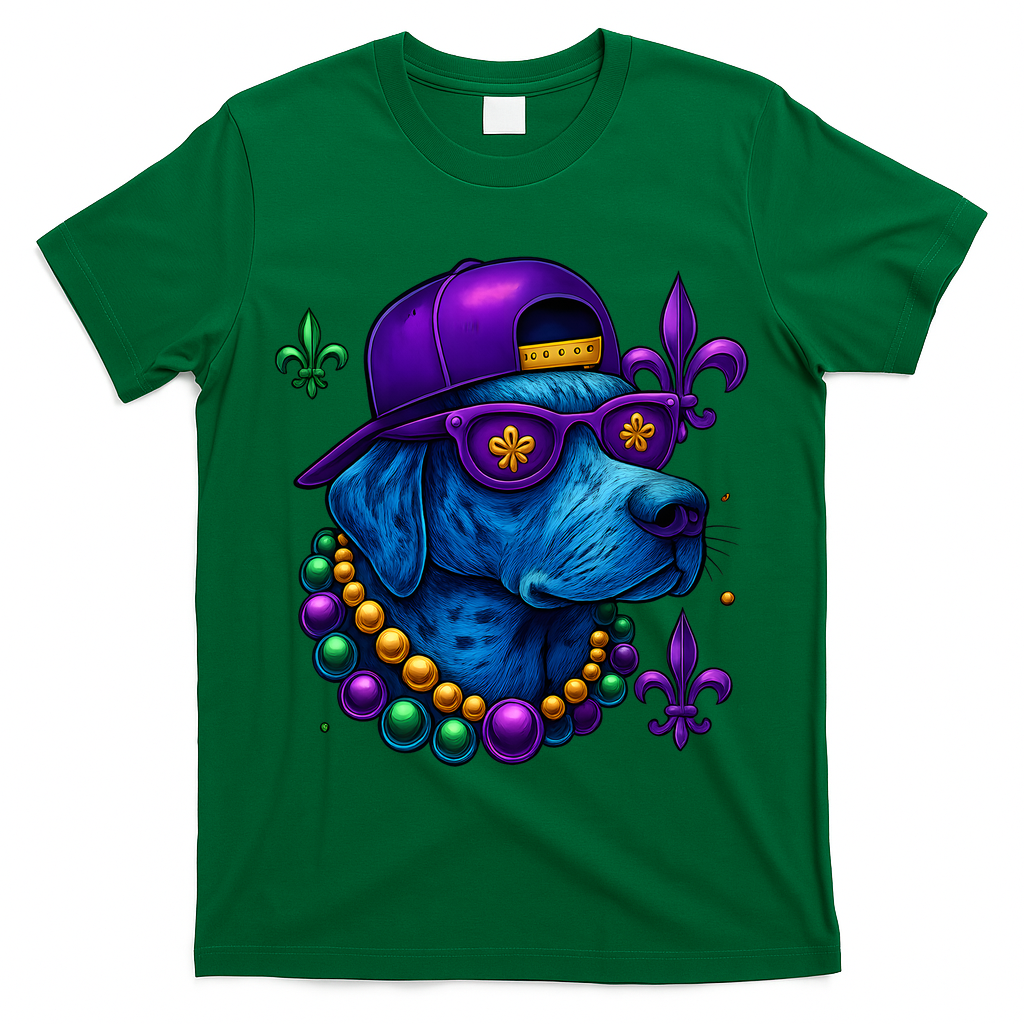 Cool Mardi Gras Purple Spade Dog T-Shirt