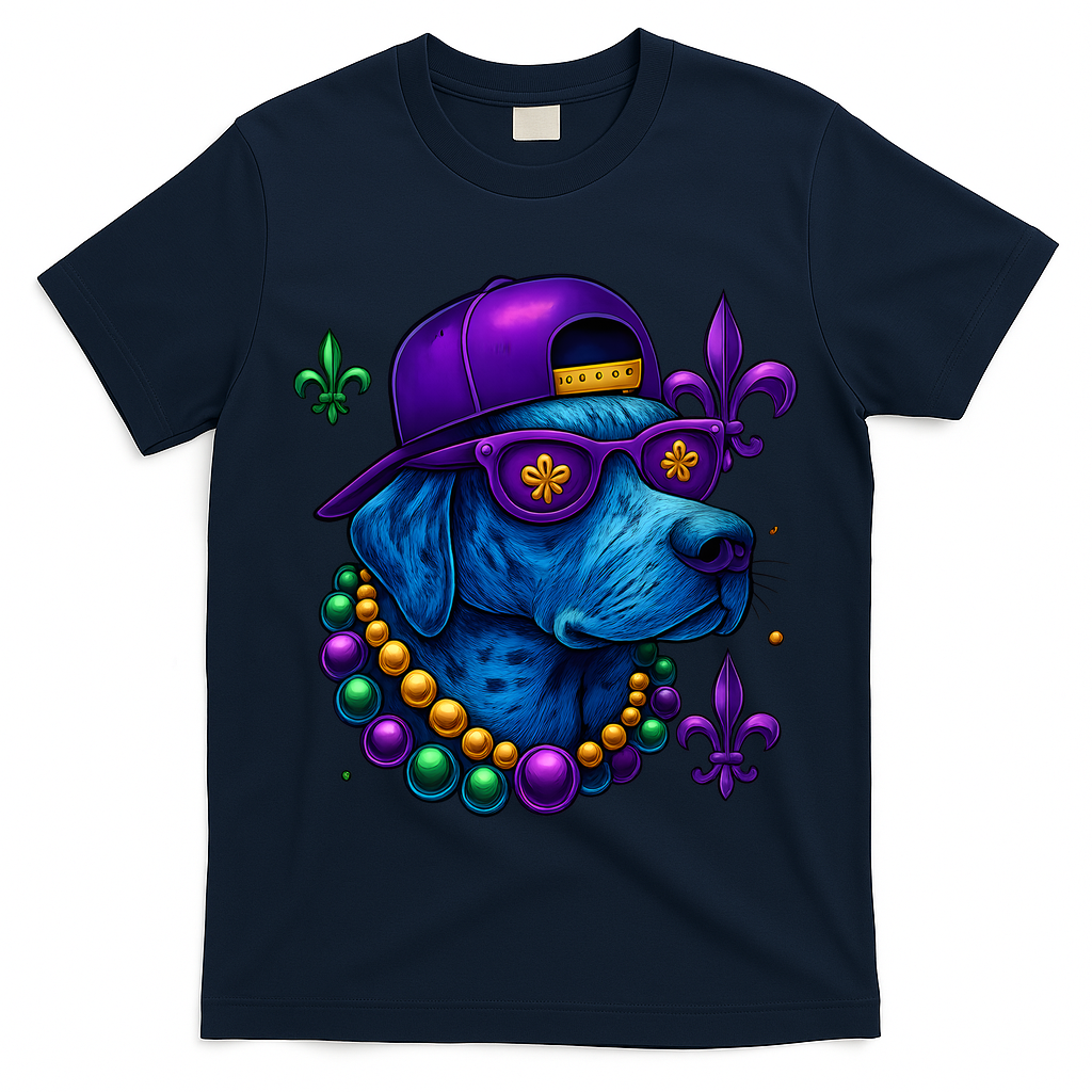 Cool Mardi Gras Purple Spade Dog T-Shirt
