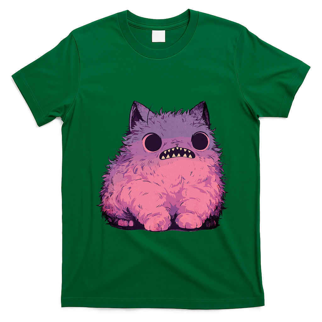 Cat Monster Graphic Kawaii Pastel Goth Anime Aesthetic Goth T-Shirt - Irish Green