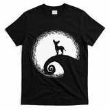 Chihuahua Moon Halloween Costume for Dog Lovers T-Shirt - Black
