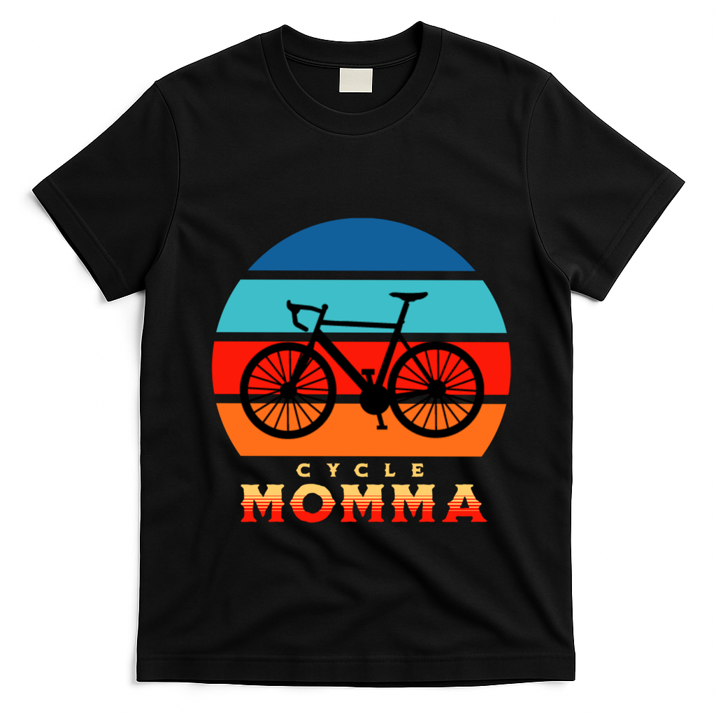 Cycle Momma Mom Mountain Bike Cyclist Cycling Coach Bicycle Cute Gift T-Shirt - Black
