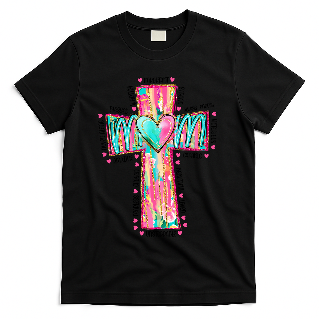 Christian Mom Mothers Day T-Shirt - Black