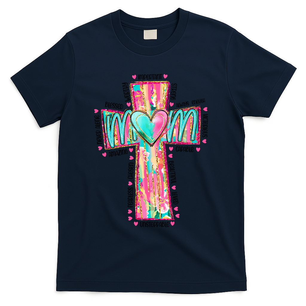 Christian Mom Mothers Day T-Shirt - Navy