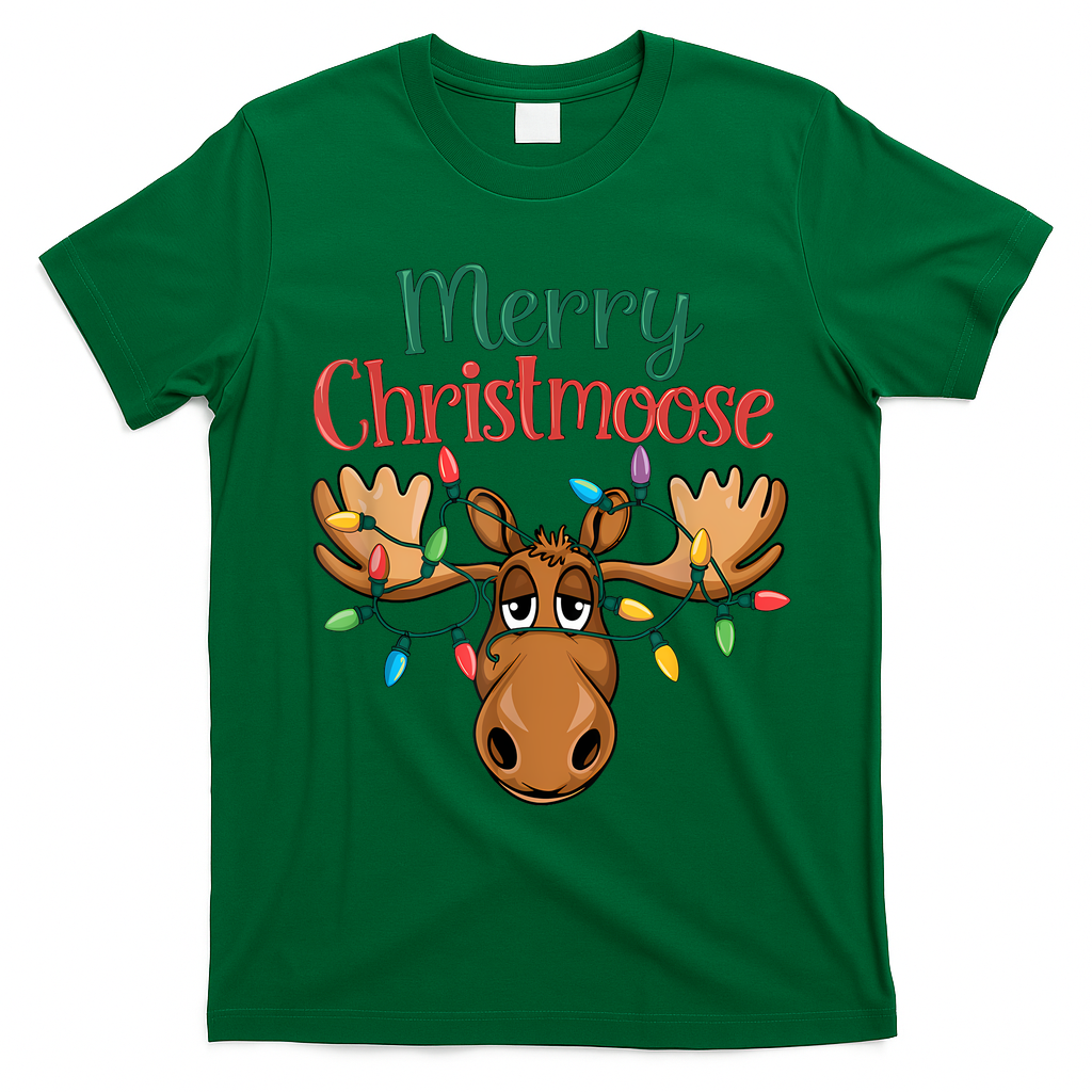 Christmas Moose Merry Christmoose T-Shirt - Irish Green