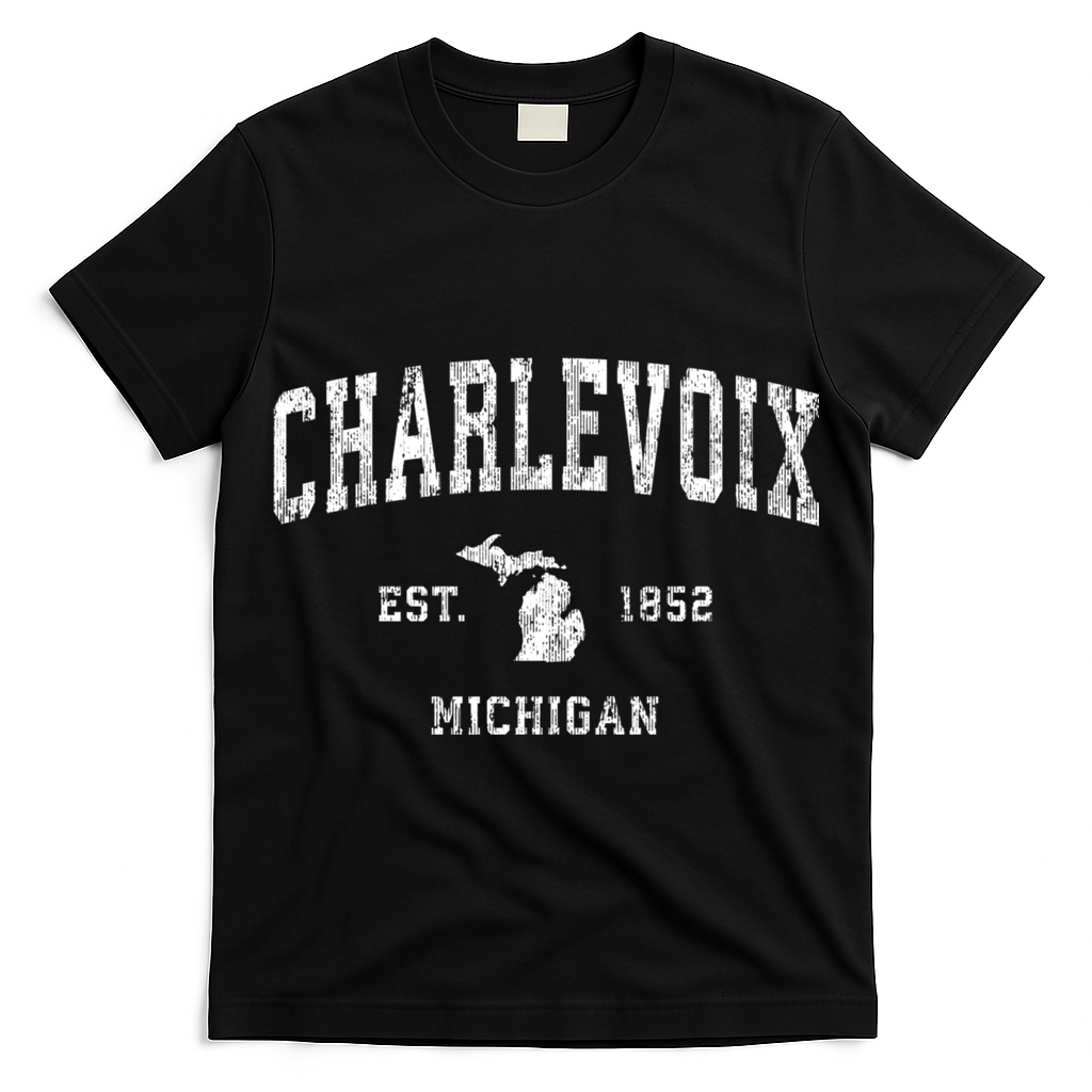 Charlevoix Michigan Mi Vintage Athletic Sports T-Shirt