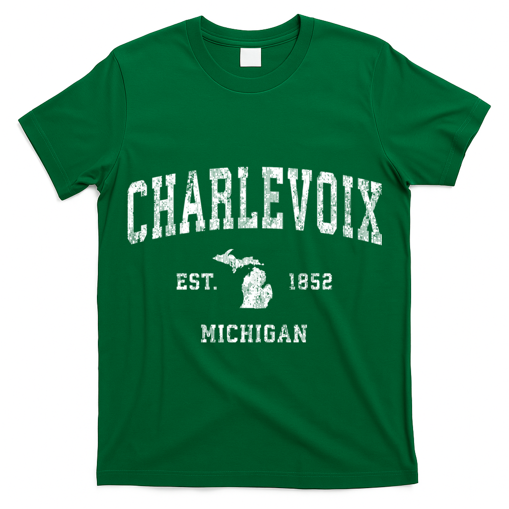Charlevoix Michigan Mi Vintage Athletic Sports T-Shirt