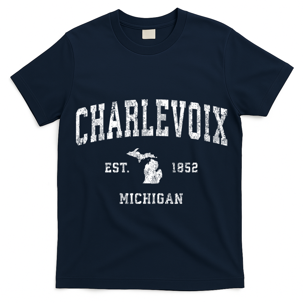 Charlevoix Michigan Mi Vintage Athletic Sports T-Shirt