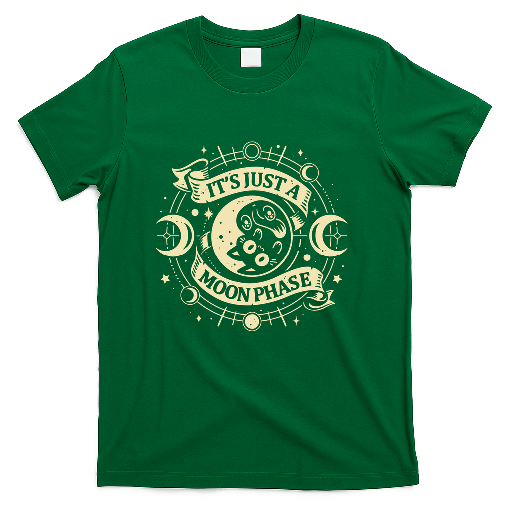 Cat Moon Phase – Magical Star Chart - Green