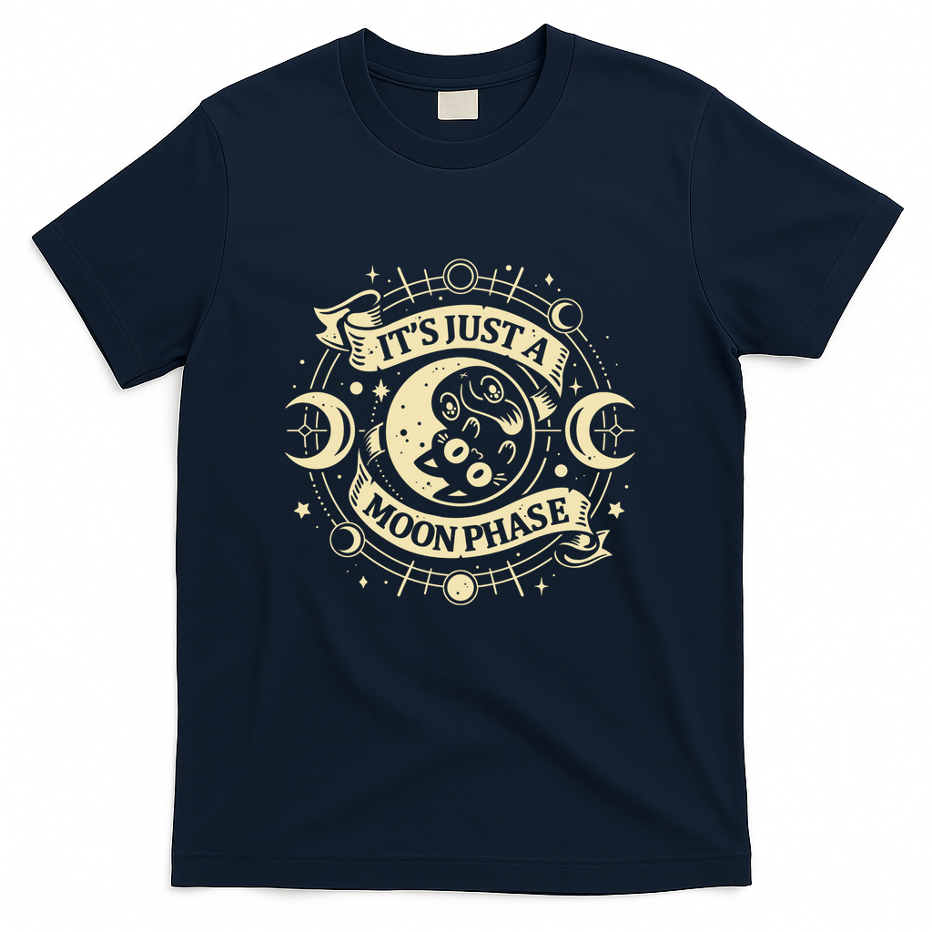 Cat Moon Phase – Magical Star Chart - Navy