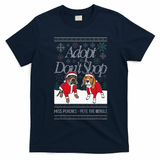 Christmas Miss Peaches & Pete The Beagle T-Shirt - Navy Blue