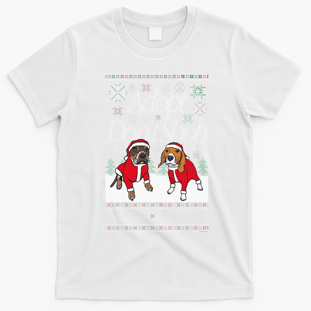 Christmas Miss Peaches & Pete The Beagle T-Shirt - White