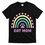 Cat Mom Rainbow Heart T-Shirt