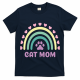 Cat Mom Rainbow Heart T-Shirt