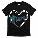 Cute Miami Sports Football Heart T-Shirt