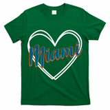 Cute Miami Sports Football Heart T-Shirt