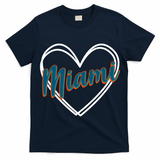 Cute Miami Sports Football Heart T-Shirt