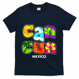 Cancun Mexico Souvenir Gift Spring Break Summer Vacation T-Shirt - Navy