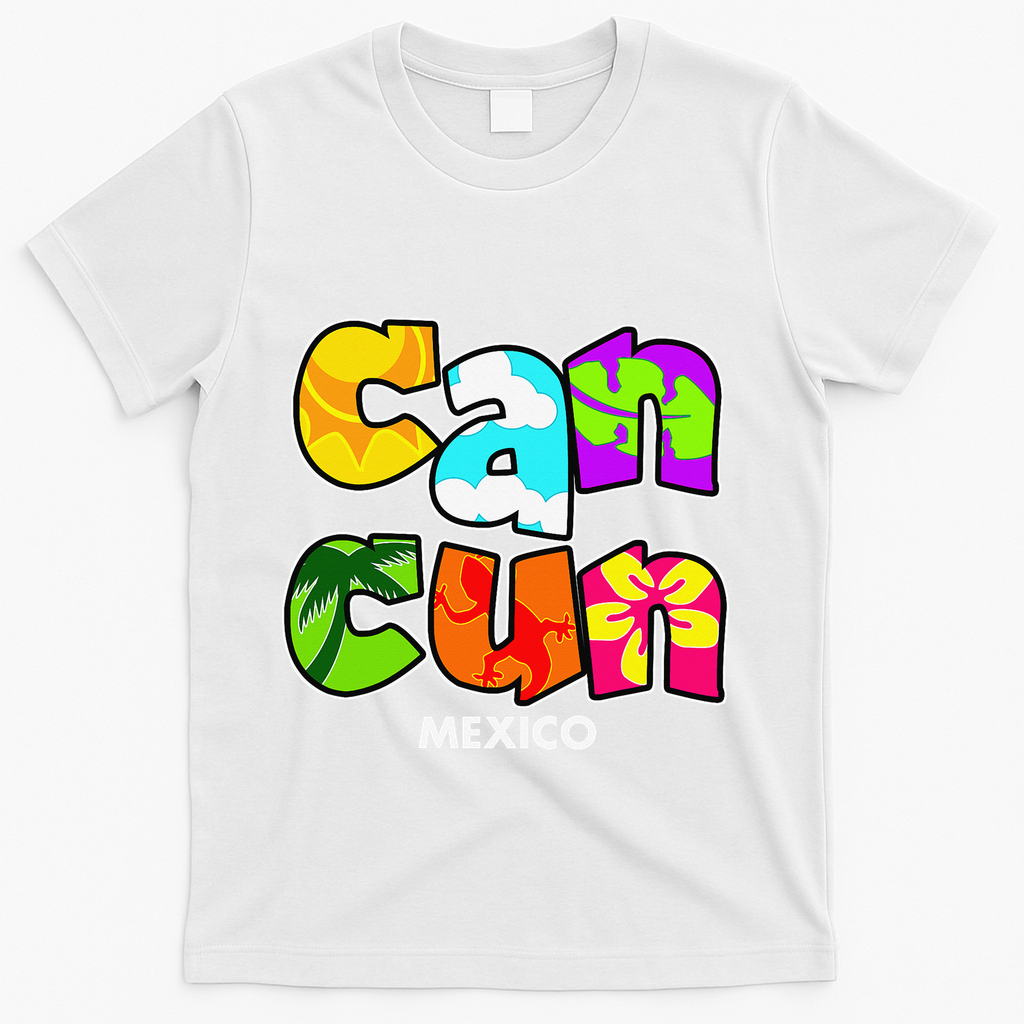 Cancun Mexico Souvenir Gift Spring Break Summer Vacation T-Shirt - White