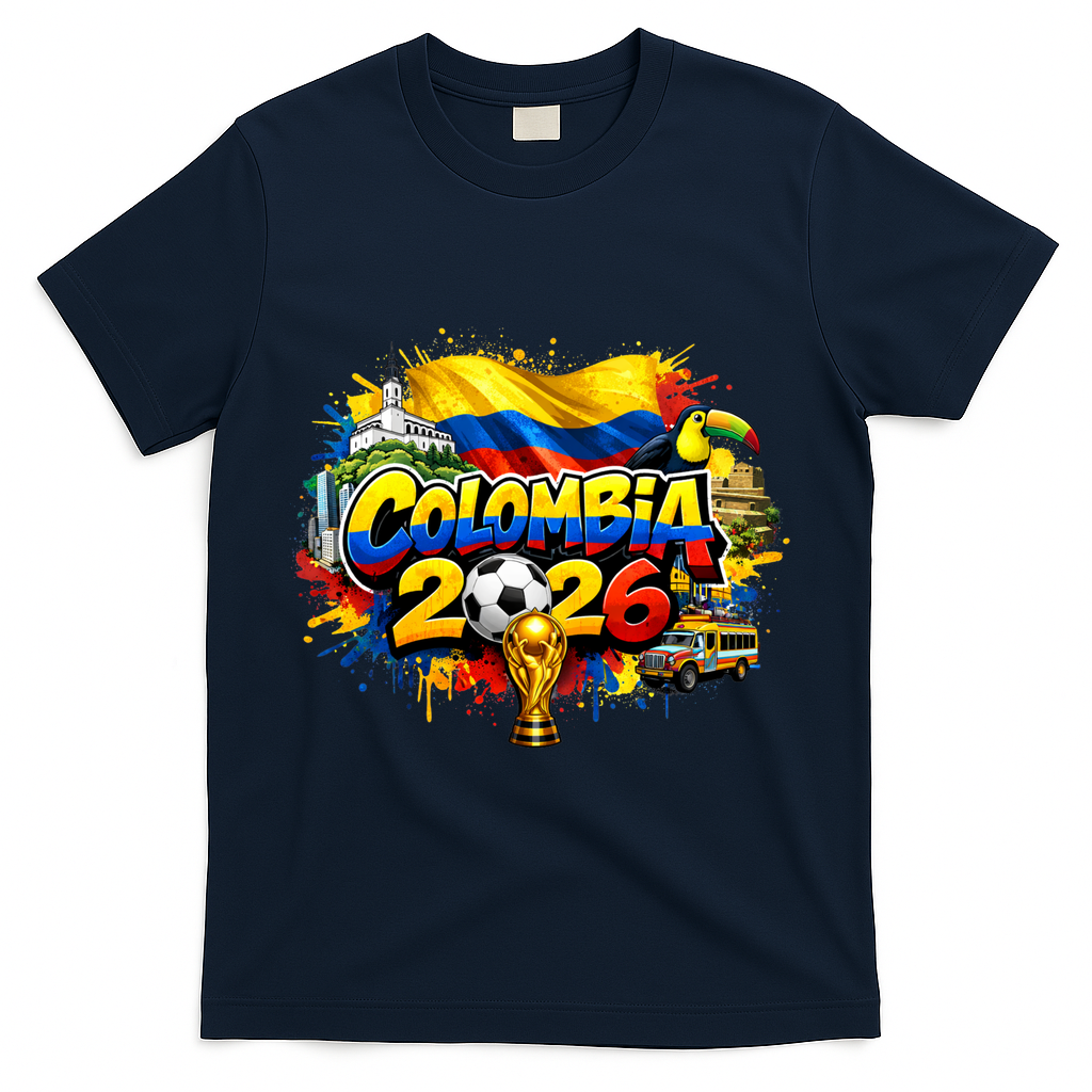 COLOMBIA North America Soccer Tournament 2026 T-Shirt - Navy