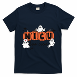 Cute Nicu Boo Crew Spooky Nurse Halloween Cute Ghost Pumpkin T-Shirt - Navy Blue