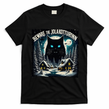 Christmas Norse Beware The Jolakotturinn Yule Cat Icelandic T-Shirt - Black