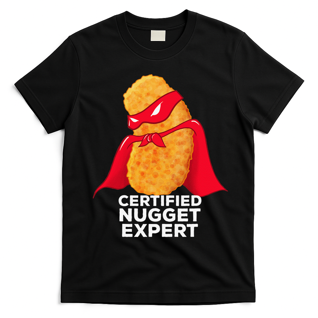 Chicken Nugget Certified Nugget Expert Halloween Costume T-Shirt - Black