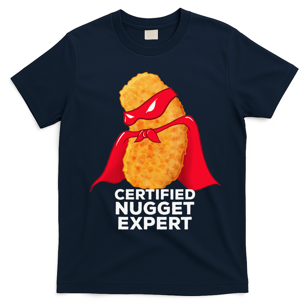 Chicken Nugget Certified Nugget Expert Halloween Costume T-Shirt - Navy Blue