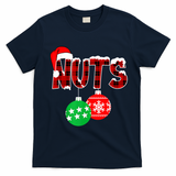 Chest Nuts Funny Matching Chestnuts Christmas Couples Nuts T-Shirt - Navy Blue