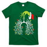 Christmas Nurse Lung Xmas Lights Funny Pulmonologist Xmas T-Shirt - Irish Green