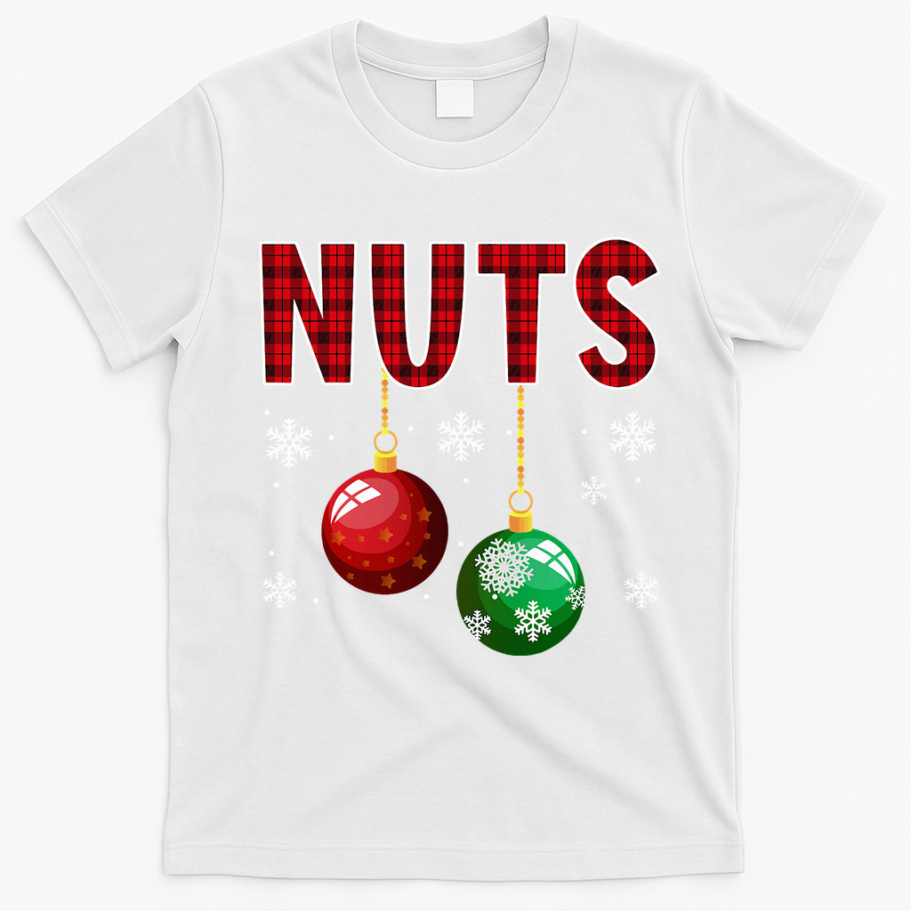 Chest Nuts Matching Chestnuts Funny Christmas Couples Xmas T-Shirt - White