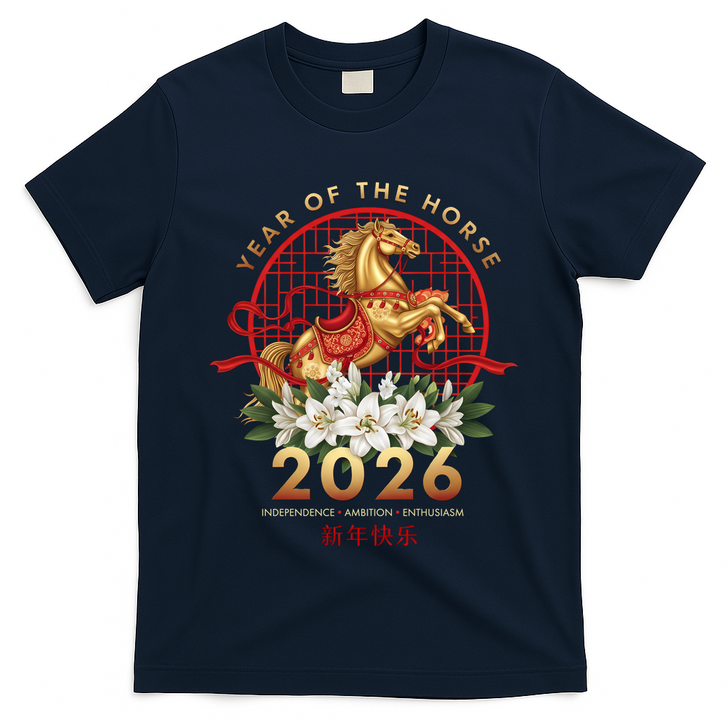 Chinese New Year Zodiac Year Of The Horse 2026 Independence Ambition Enthusiasm T-Shirt