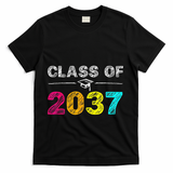 Class Of 2037 Grow With Me First Day Of School Graduation T-Shirt - Black