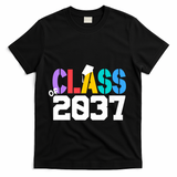 Class Of 2037 Grow With Me First Day Of School Graduation V T-Shirt - Black