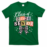 Class Of 2026 Senior Plaid Bow T-Shirt - Green