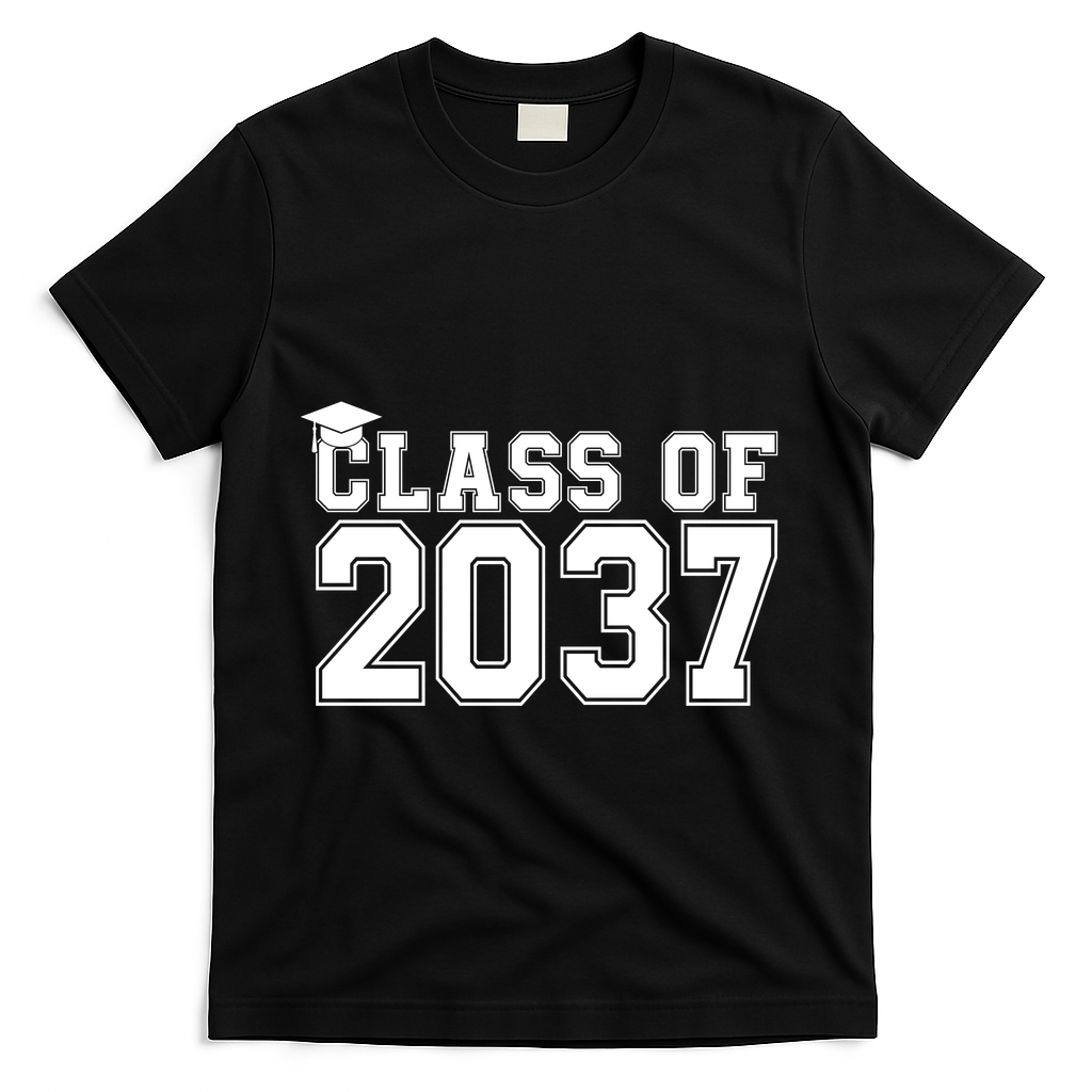 Class Of 2037 Graduation T-Shirt - Black