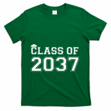 Class Of 2037 Pre K Grow With Me Graduation T-Shirt - Green