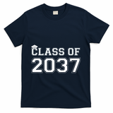 Class Of 2037 Pre K Grow With Me Graduation T-Shirt - Navy