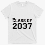 Class Of 2037 Pre K Grow With Me Graduation T-Shirt - White