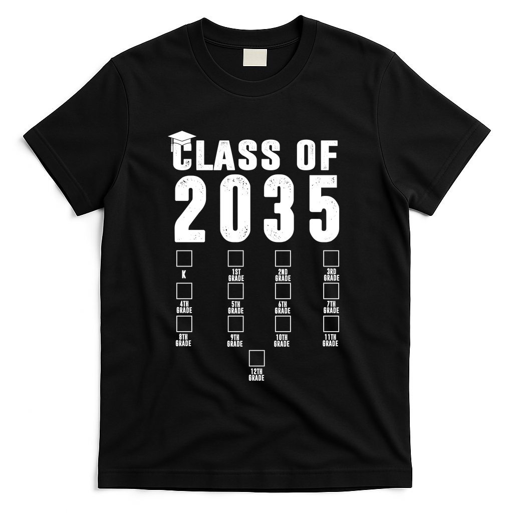 Class Of 2035 Graduation Countdown T-Shirt - Black