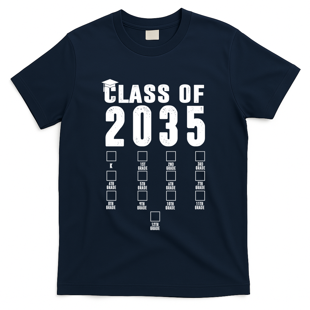 Class Of 2035 Graduation Countdown T-Shirt - Navy