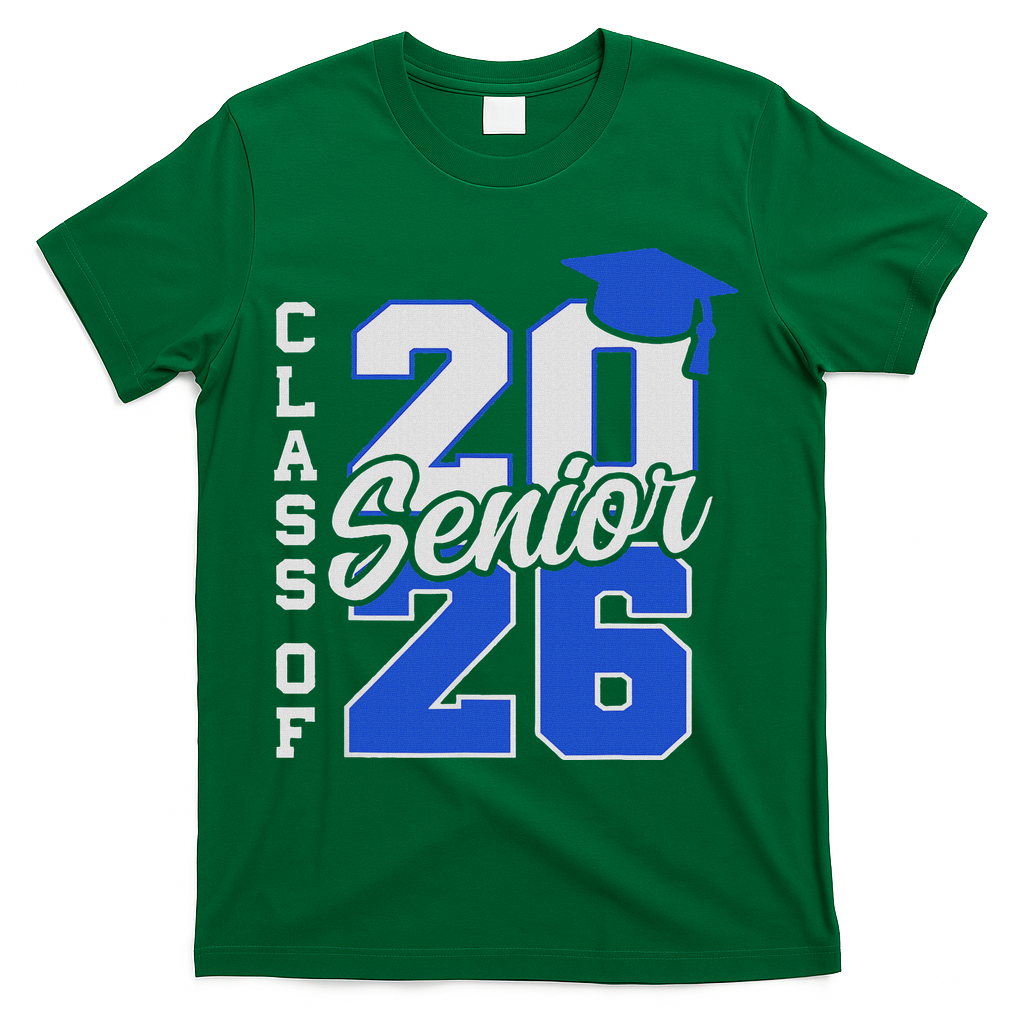 Class Of 2026 Senior 2026 Back To School 2025 Graduation T-Shirt - Green