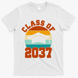 Class Of 2037 Kindergarten Graduation Retro T-Shirt - White