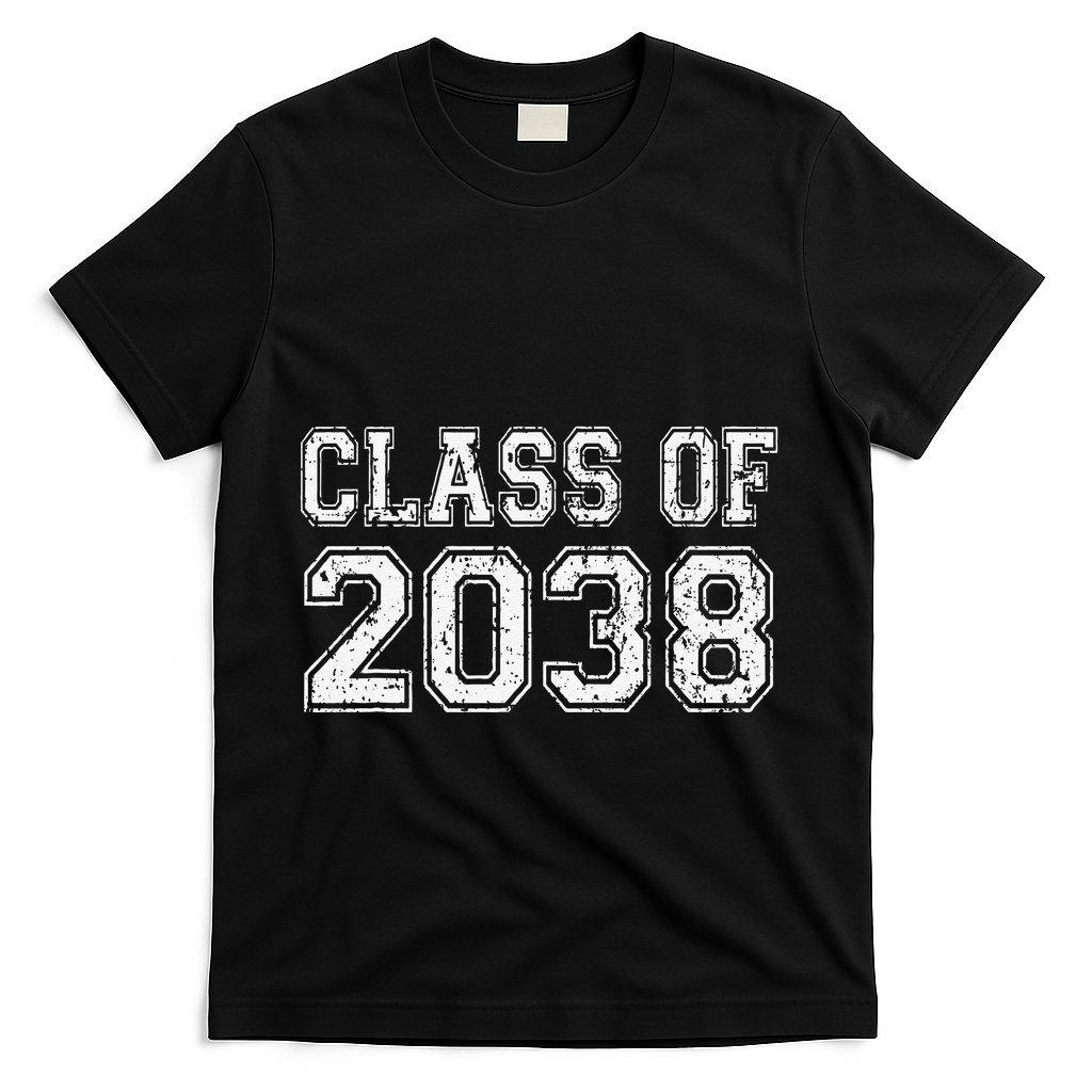 Class Of 2038 Grow With Me Graduation Vintage T-Shirt - Black